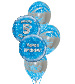 5th Birthday Blue Holo Classic Confetti Balloon Bouquet. An arrangement by Balloon Bouquets Plus. 5th Birthday Blue Holo Classic Confetti Balloon Bouquet. An arrangement by Balloon Bouquets Plus.