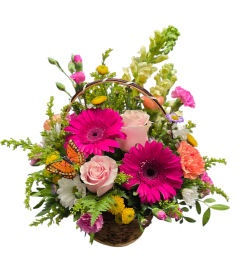 Blooming Butterfly Basket. An arrangement by Flower Trends Florists.