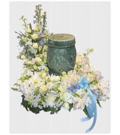 Angelic Harmony Tribute Urn. An arrangement by Flowers by Peter.