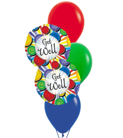 Get Well Stripes and Swirls Colourful Classic Balloon Bouquet. An arrangement by Balloon Bouquets Plus. Get Well Stripes and Swirls Colourful Classic Balloon Bouquet. An arrangement by Balloon Bouquets Plus.