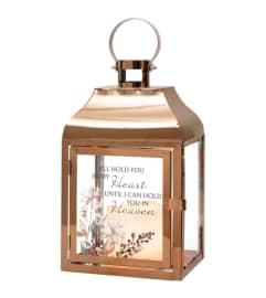 Lantern- In My Heart bronze. An arrangement by The Flower Hut.