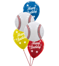 Baseball Birthday Classic Balloon Bouquet. An arrangement by Balloon Bouquets Plus.