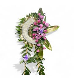 Moonlit Petal Standing Wreath. An arrangement by Cinderella's Flowers.