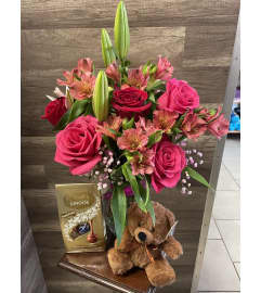 Sweet Surprises Gift Set. An arrangement by Sonia's Florist.