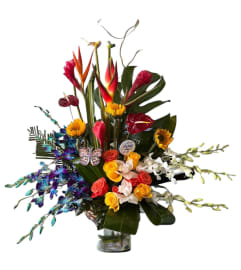 Amazonian Garden Delight. An arrangement by Cinderella's Flowers.