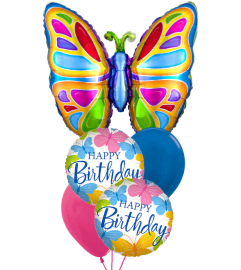 Bright Colourful Buterfly Cheerful Balloon Bouquet. An arrangement by Balloon Bouquets Plus. Bright Colourful Buterfly Cheerful Balloon Bouquet. An arrangement by Balloon Bouquets Plus.