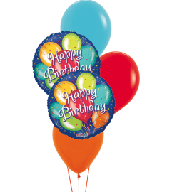 Balloons In Blue Birthday Colourful Classic Balloon Bouquet. An arrangement by Balloon Bouquets Plus. Balloons In Blue Birthday Colourful Classic Balloon Bouquet. An arrangement by Balloon Bouquets Plus.