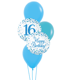 Sparkling Fizz 16th Blue Birthday Colourful Classic Balloon Bouqu. An arrangement by Balloon Bouquets Plus. Sparkling Fizz 16th Blue Birthday Colourful Classic Balloon Bouqu. An arrangement by Balloon Bouquets Plus.