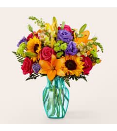 Double Rainbow Bouquet. An arrangement by Sueppel's Flowers.