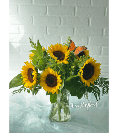 Here Comes The Sunflowers. An arrangement by Brooklin Floral and Garden Shoppe Inc..