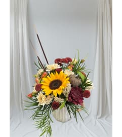 Fall's Harvest Mug. An arrangement by In Bloom.