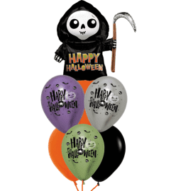Happy Grim Reaper Awesome Balloon Bouquet. An arrangement by Balloon Bouquets Plus.