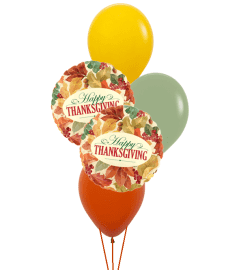 Happy Thanksgiving Elegant Leaves Colourful Classic Balloon Bouqu. An arrangement by Balloon Bouquets Plus.