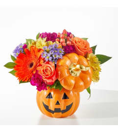 Tricks and Treats Pumpkin Bouquet. An arrangement by Flowers of Jacksonville.