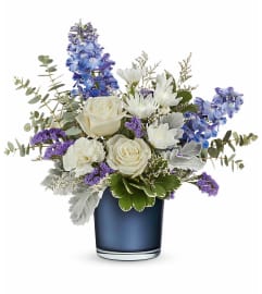 Sapphire Bliss Bouquet TEV73-5A. An arrangement by Jennifer's Flowers and Gifts.
