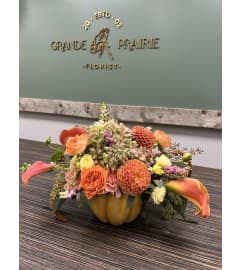 Pumpkin Spice Charm. An arrangement by Grande Prairie Florist.