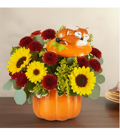 Autumn Fox Bouquet. An arrangement by North Liberty Flower Shop.