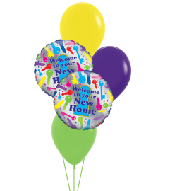 Welcome to Your New Home Colourful Classic Balloon Bouquet. An arrangement by Balloon Bouquets Plus. Welcome to Your New Home Colourful Classic Balloon Bouquet. An arrangement by Balloon Bouquets Plus.