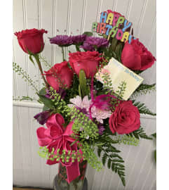Bold Birthday Blooms. An arrangement by The Flower Box Florist.