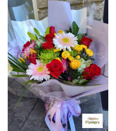 Sunshine and Rose Delight. An arrangement by FullBloom Flowers.