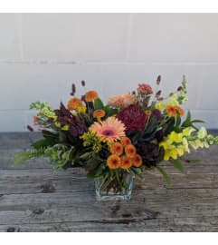 Autumn Sunset. An arrangement by The Garden Gate Gifts and Florals.
