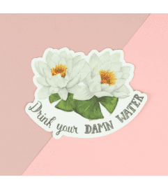Drink your damn water Sticker. An arrangement by Petals Plus.