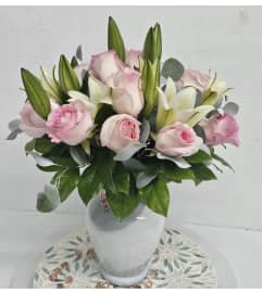 Love Pink and White Lilies. An arrangement by Brickell Exclusive Blooms.