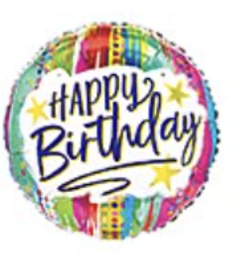 Air-Filled Happy Birthday Balloon. An arrangement by Evergreen and Lily Floral Studio and Gifts.