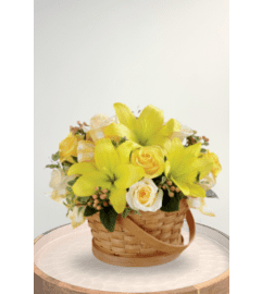 Sunny Surprise Basket. An arrangement by Blossoms On The Trail.