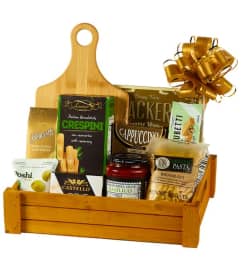 Artisan Pantry Gourmet Basket. An arrangement by Hillcrest Florist.