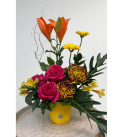 Passionfruit Mimosa. An arrangement by Blossoms On The Trail.