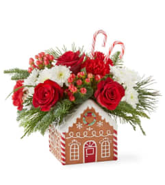 FTD Gingerbread Bakery. An arrangement by Pierson's Flower Shop and Greenhouses.