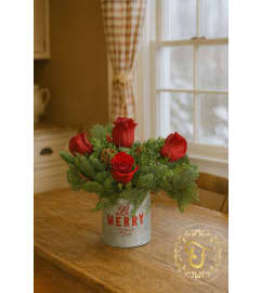 Be Merry Rose Bouquet. An arrangement by Lori's Hearts and Flowers.