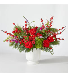 Big Red Bow Bouquet. An arrangement by Aurora Greenhouse.