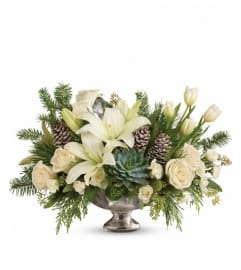 Winter Whites. An arrangement by Aurora Greenhouse.