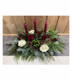 Burgandy Frost. An arrangement by Aurora Greenhouse.