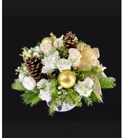 Winter White Elegance Centrepiece. An arrangement by Hillcrest Florist.