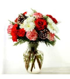 Candy Cane Rose Delight. An arrangement by Julie's Artistic Rose.