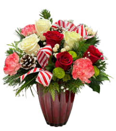 Peppermint Joy. An arrangement by Fendley Florists.