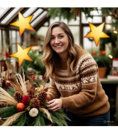 Designer's Choice *Lux* Christmas Themed Floral Arrangement. An arrangement by Anne Marie Rose Floral Design.