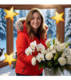 Designer's Choice *Lux* Winter Themed Floral Arrangement. An arrangement by Anne Marie Rose Floral Design.