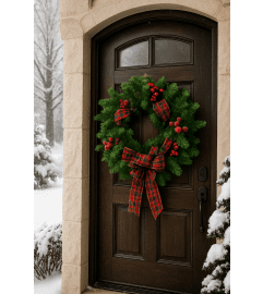 Berry Christmas Wreath. An arrangement by Roma James Gifts.