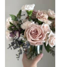 SEASONAL FLORIST'S CHOICE (Low Vase). An arrangement by The Floral Studio.