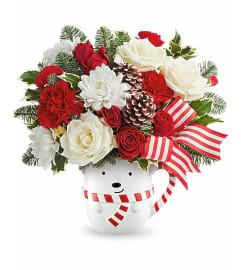 Frosty Floral Hug. An arrangement by Kitchener Ontario Florist. Frosty Floral Hug. An arrangement by Kitchener Ontario Florist.
