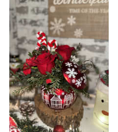 Cheer in the Air Ornament. An arrangement by Kelly Ann's Floral.