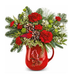 Cardinal Delight. An arrangement by Sophie's Flowers.