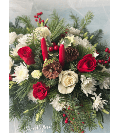 Santa's Centrepiece. An arrangement by Brooklin Floral and Garden Shoppe Inc.. Santa's Centrepiece. An arrangement by Brooklin Floral and Garden Shoppe Inc..
