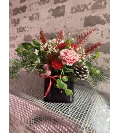 Blush of Holiday Cheer. An arrangement by Kelly Ann's Floral. Blush of Holiday Cheer. An arrangement by Kelly Ann's Floral.