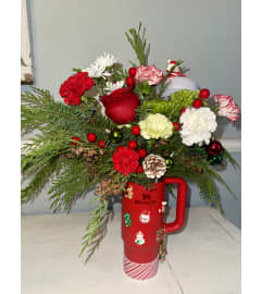 Special Edition Xmas Stanley. An arrangement by Kelly Ann's Floral.