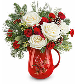 Scarlet Cardinal. An arrangement by Big Event Floral and Decorating Co.. Scarlet Cardinal. An arrangement by Big Event Floral and Decorating Co..